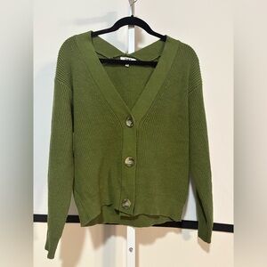 OAT Green Cardigan Sweater